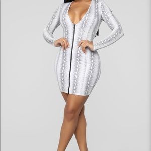 Snake In The Night Mini Dress - Off White